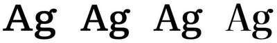 Examples of the different optical sizes for the static Literata fonts