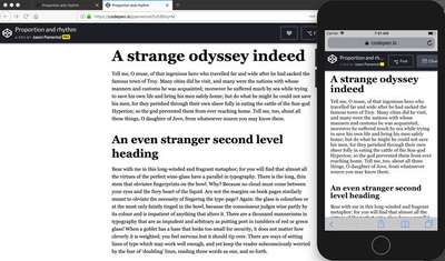 Example of a headline on desktop that has been scaled down on a phone to look more porportional on the smaller screen