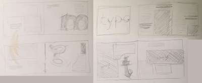 Two pages of thumbnail sketches