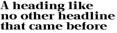 A heading set on three lines showing no colliisons between shortened ascenders and descenders
