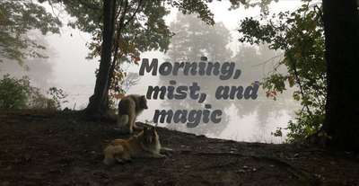 Text layered and blended over a photo