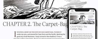 Closeup of responsive heading sizes on small and large screens