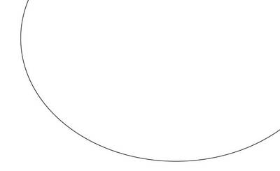 A curved line around a largely white canvas
