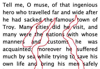 A paragraph of text with rivers of space running through it