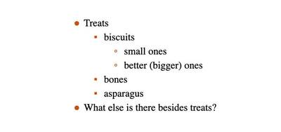 An unordered list with contrasting color for the bullets