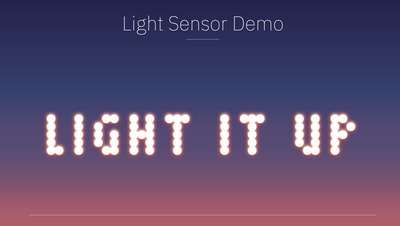 Screenshot of Mandy's light sensor demo