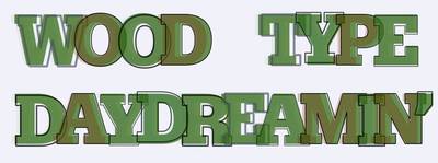 Headline with overlapping letters and some additional overprinted characters and outlines