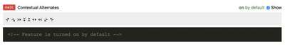 Contextual alternate characters enabled