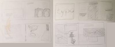 Two pages of thumbnail sketches