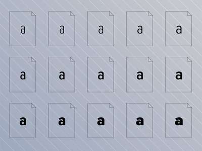 Icons for multiple font files in a grid