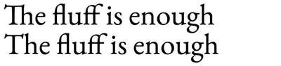 Comparison of a discretionary ligature both on and off