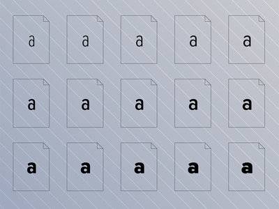 Icons for multiple font files in a grid