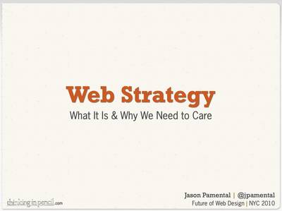 Slide deck cover for Web Strategy: What It Is and Why We Need to Care