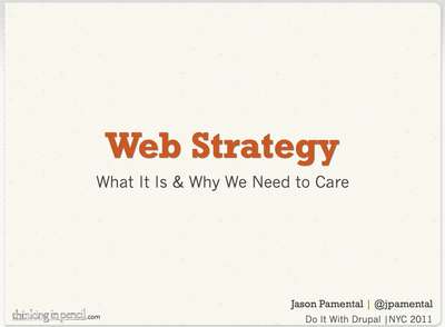 Slide deck cover for Web Strategy: What It Is and Why We Need to Care