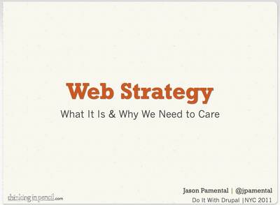 Slide deck cover for Web Strategy: What It Is and Why We Need to Care