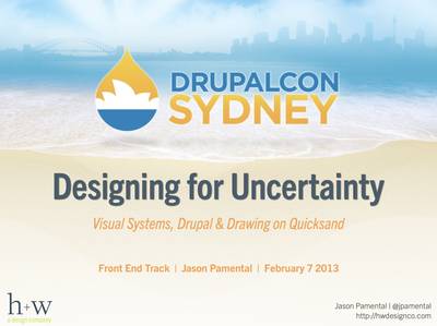 Slide deck cover for Designing for Uncertainty