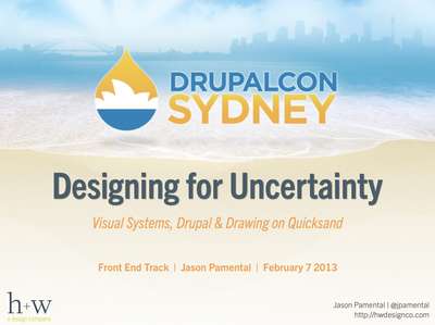 Slide deck cover for Designing for Uncertainty