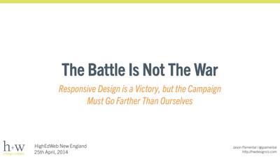 Slide deck cover for The Battle is Not the War