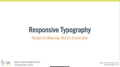 Slide deck cover for Responsive Typography: Design for Meaning, Not for Screen Size